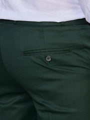 Flexi Waist Green Formal Pants for Men
