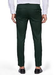 Flexi Waist Green Formal Pants for Men