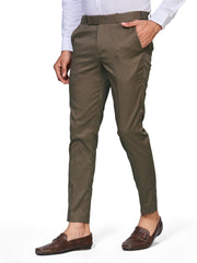 Flexi Waist Brown Formal Pants for Men