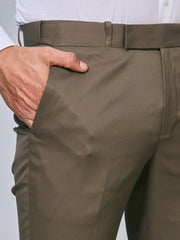 Flexi Waist Brown Formal Pants for Men