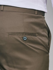 Flexi Waist Brown Formal Pants for Men
