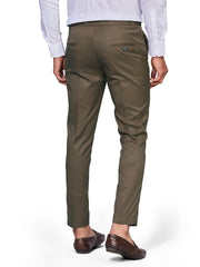 Flexi Waist Brown Formal Pants for Men