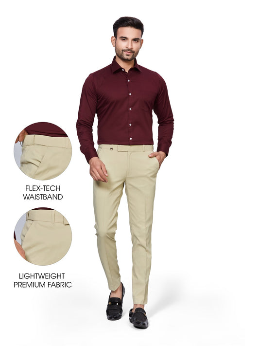 Flexi Waist Pista Formal Pants for Men