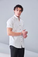 ITALIAN SATIN- WHITE (HALF SLEEVE)