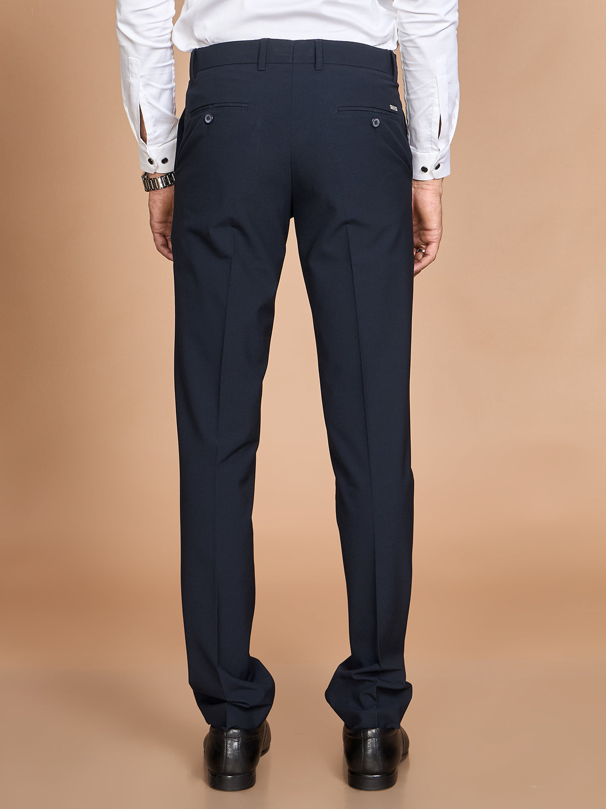 Micro Dobby 4 Way Pant-Navy Blue