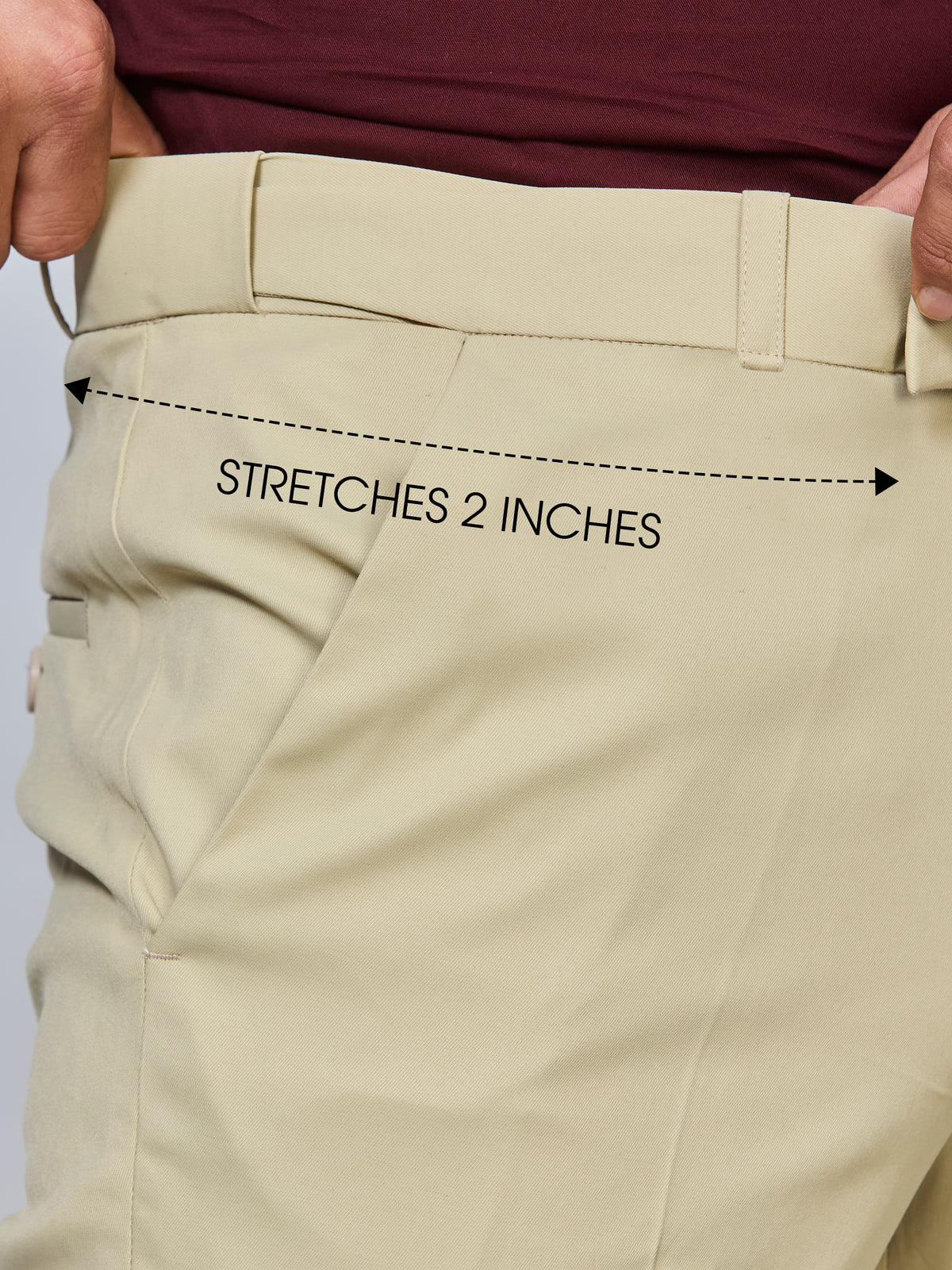 Flexi Waist Pista Formal Pants for Men