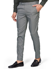 Flexi Waist Grey Formal Pants for Men