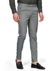 Flexi Waist Grey Formal Pants for Men