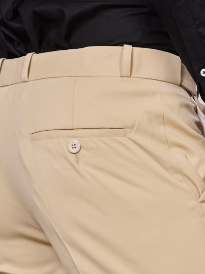 Flexi Waist Cream Formal Pants for Men