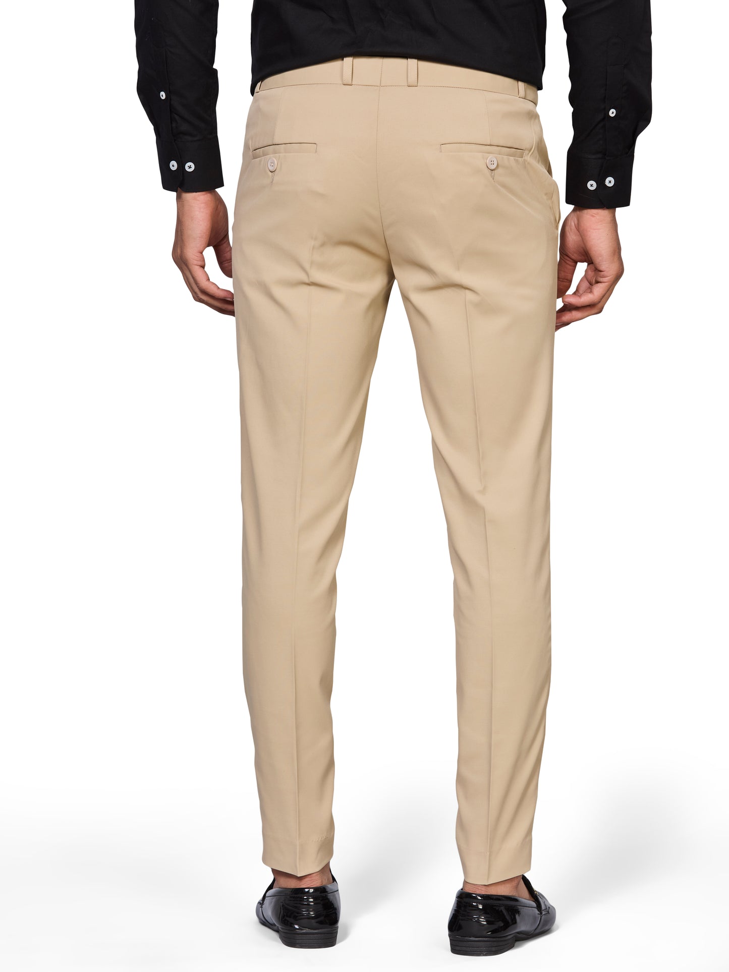 Flexi Waist Cream Formal Pants for Men
