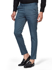 Flexi Waist Dark Blue Formal Pants for Men