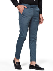 Flexi Waist Dark Blue Formal Pants for Men