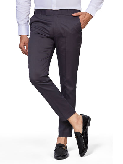 Flexi Waist Dark Grey Formal Pants for Men