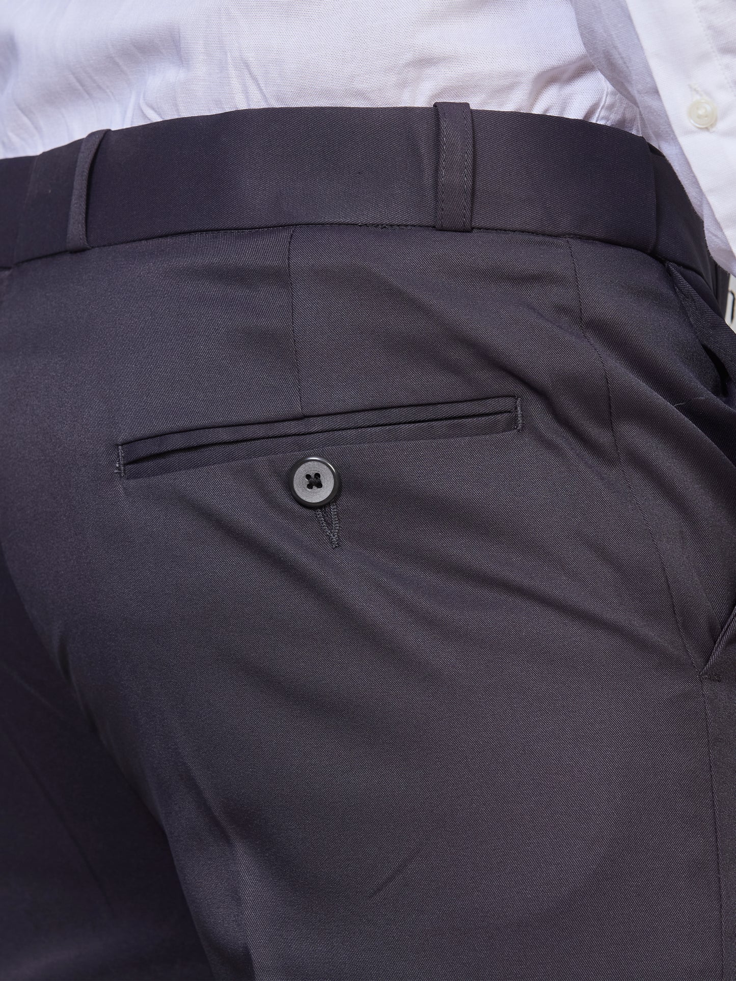 Flexi Waist Dark Grey Formal Pants for Men