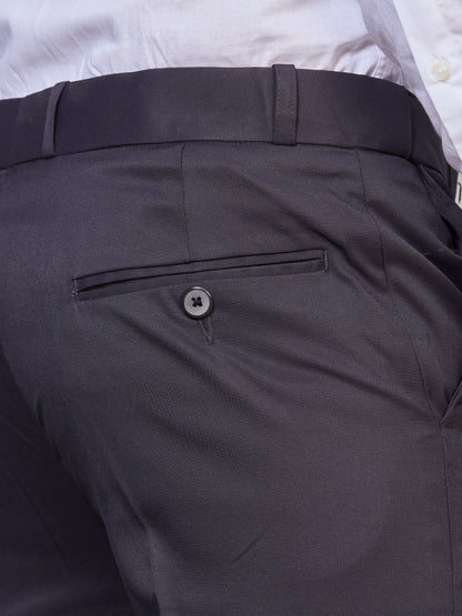 Flexi Waist Dark Grey Formal Pants for Men