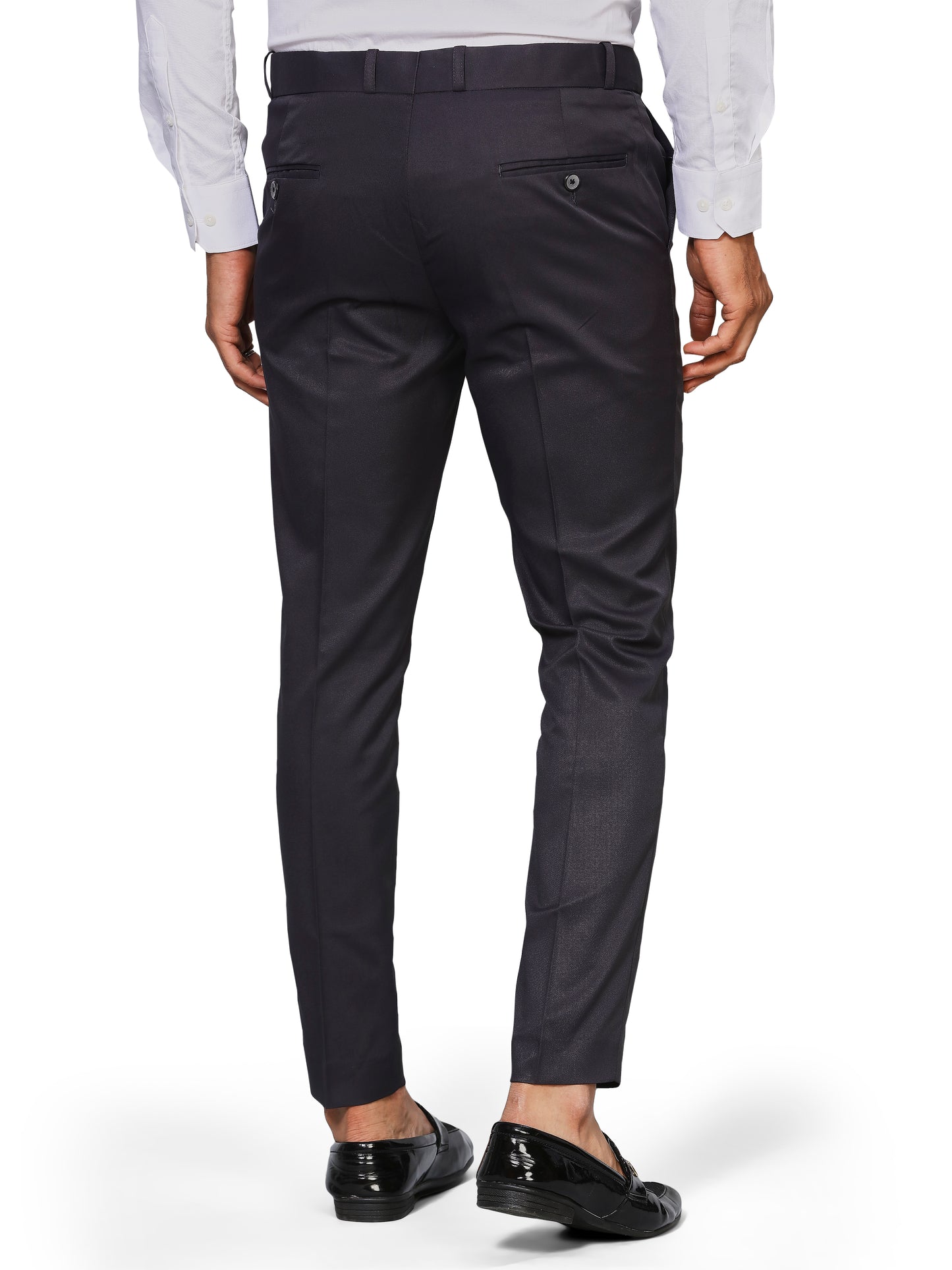 Flexi Waist Dark Grey Formal Pants for Men