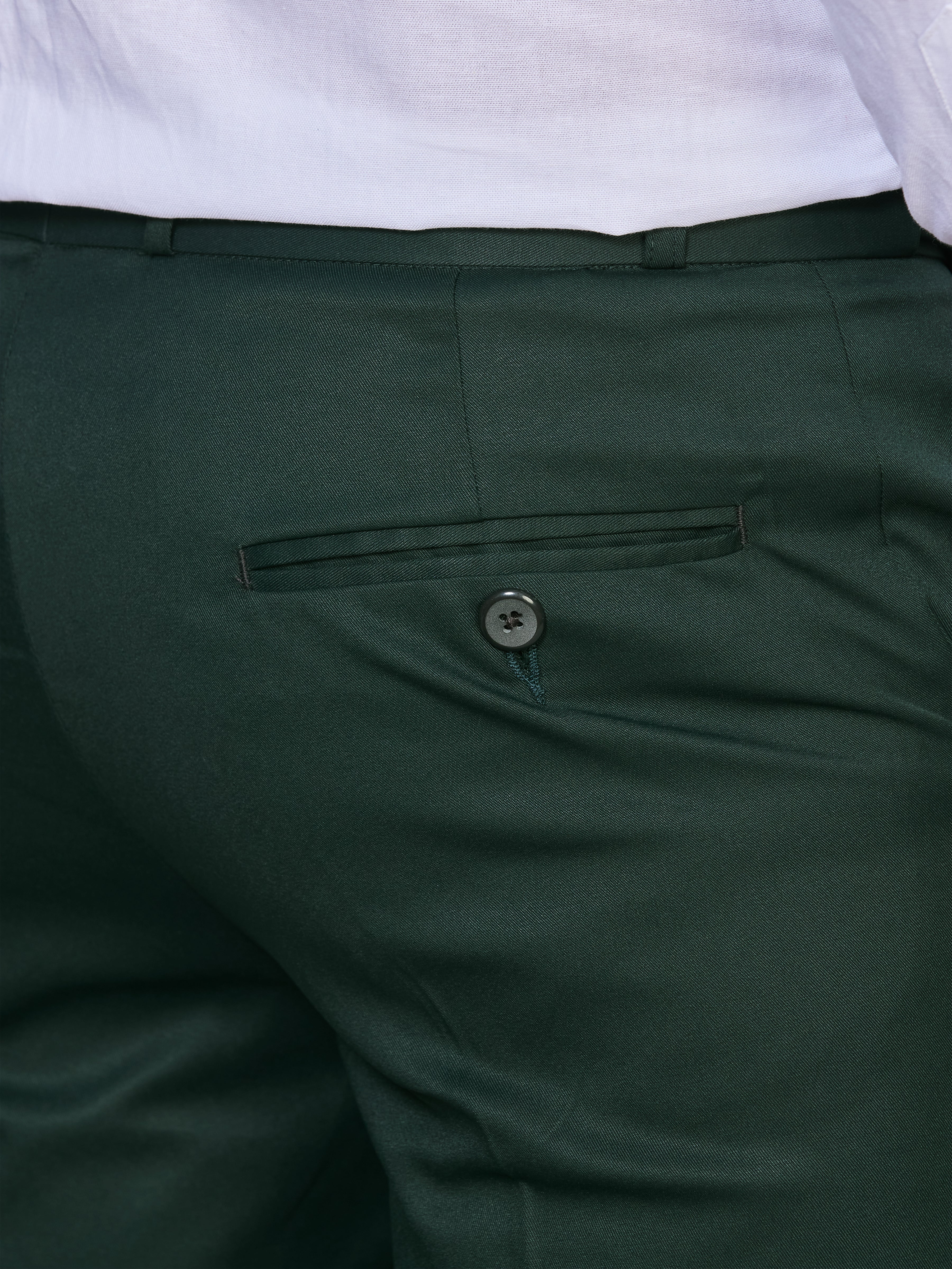 Flexi Waist Green Formal Pants for Men