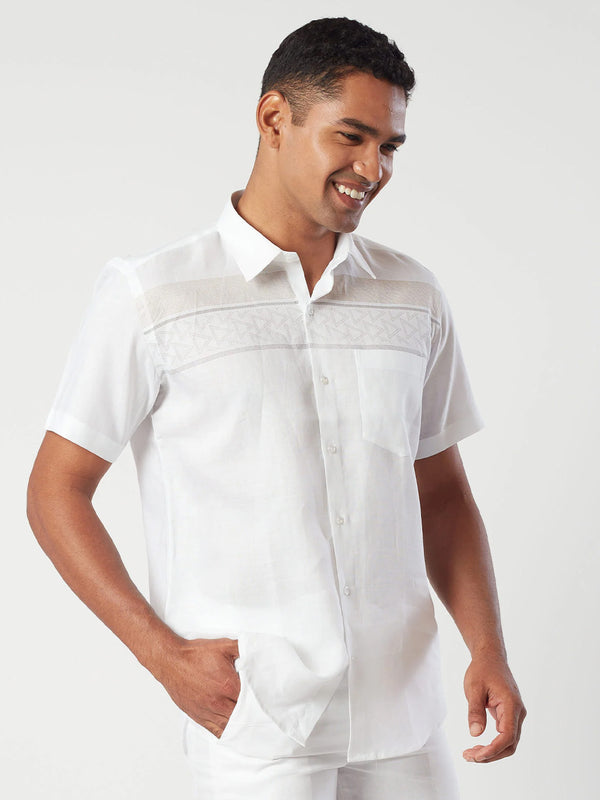 Classic White Appealing Pattern Shirt