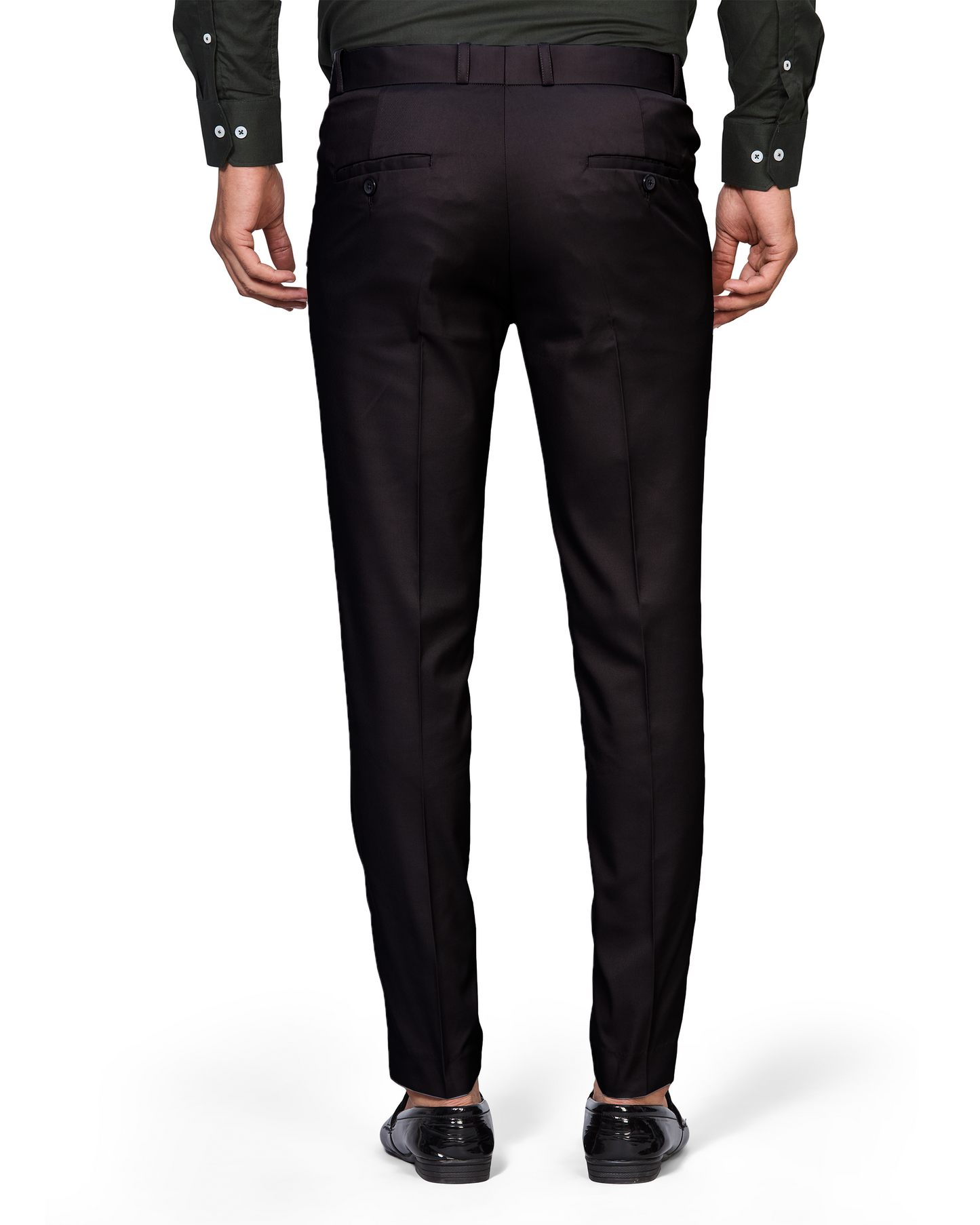 Flexi Waist Black Formal Pants for Men