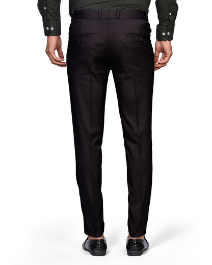 Flexi Waist Black Formal Pants for Men