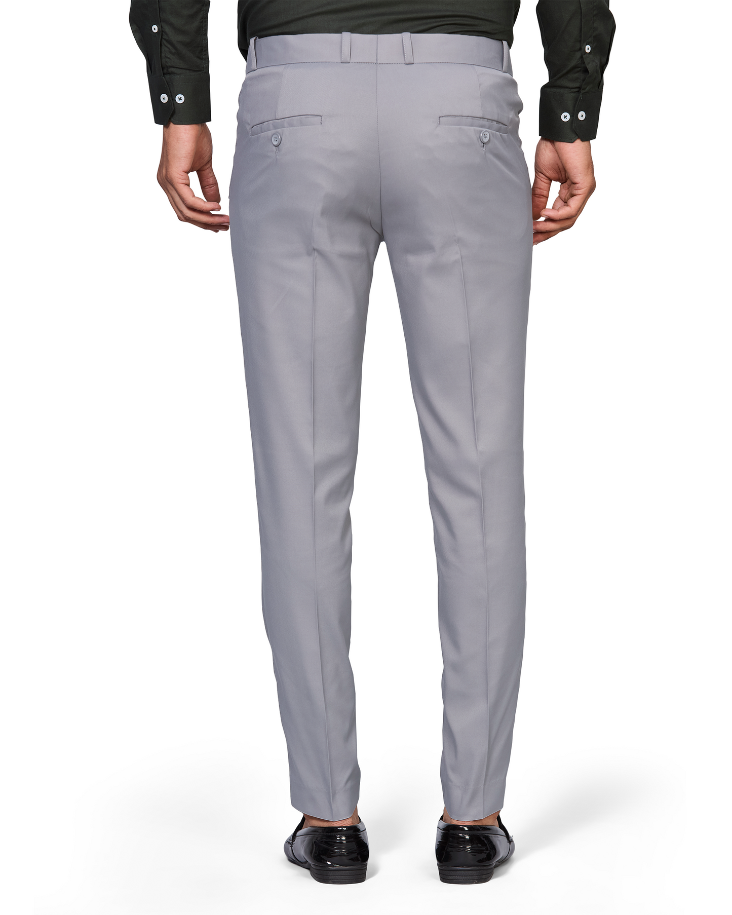 Flexi Waist Light Grey Formal Pants for Men