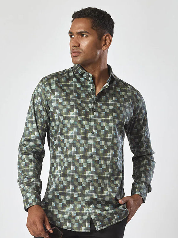 Classy Green Hued Full Sleeve Shirt