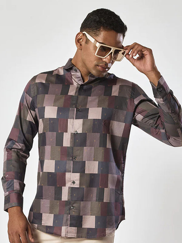 Stunning Full Sleeve Brown Check Shirt