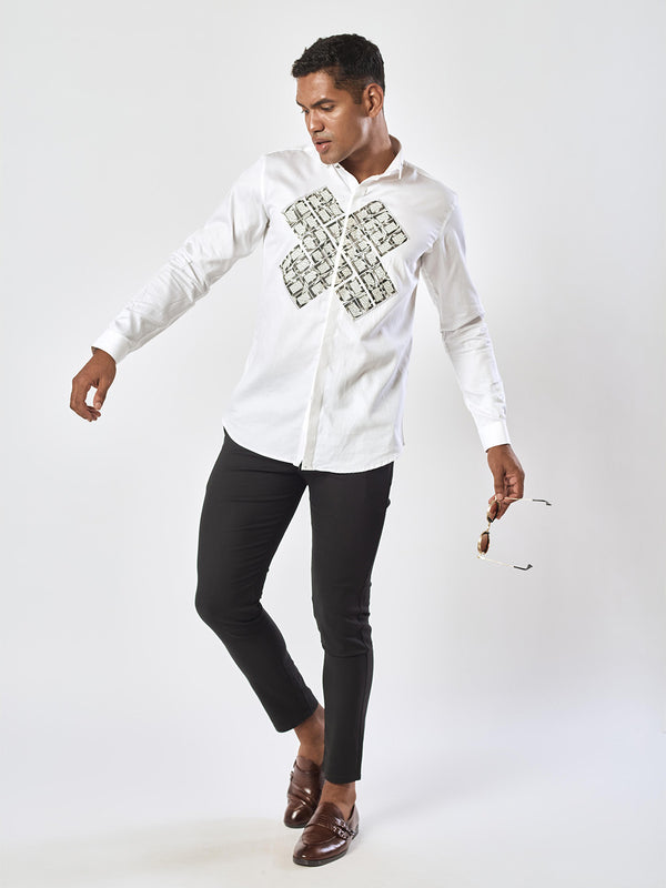 White X Pattern Sleek Shirt