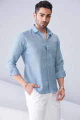 ORGANIC LINEN BLUE