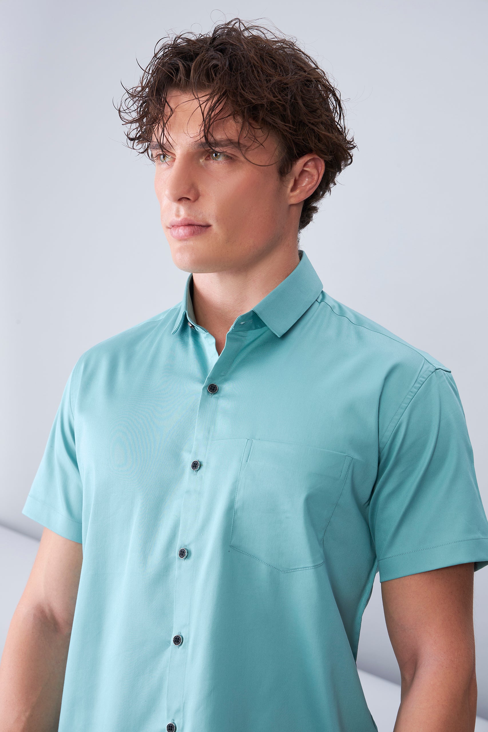 ITALIAN  SATIN- BLUE (HALF SLEEVE)