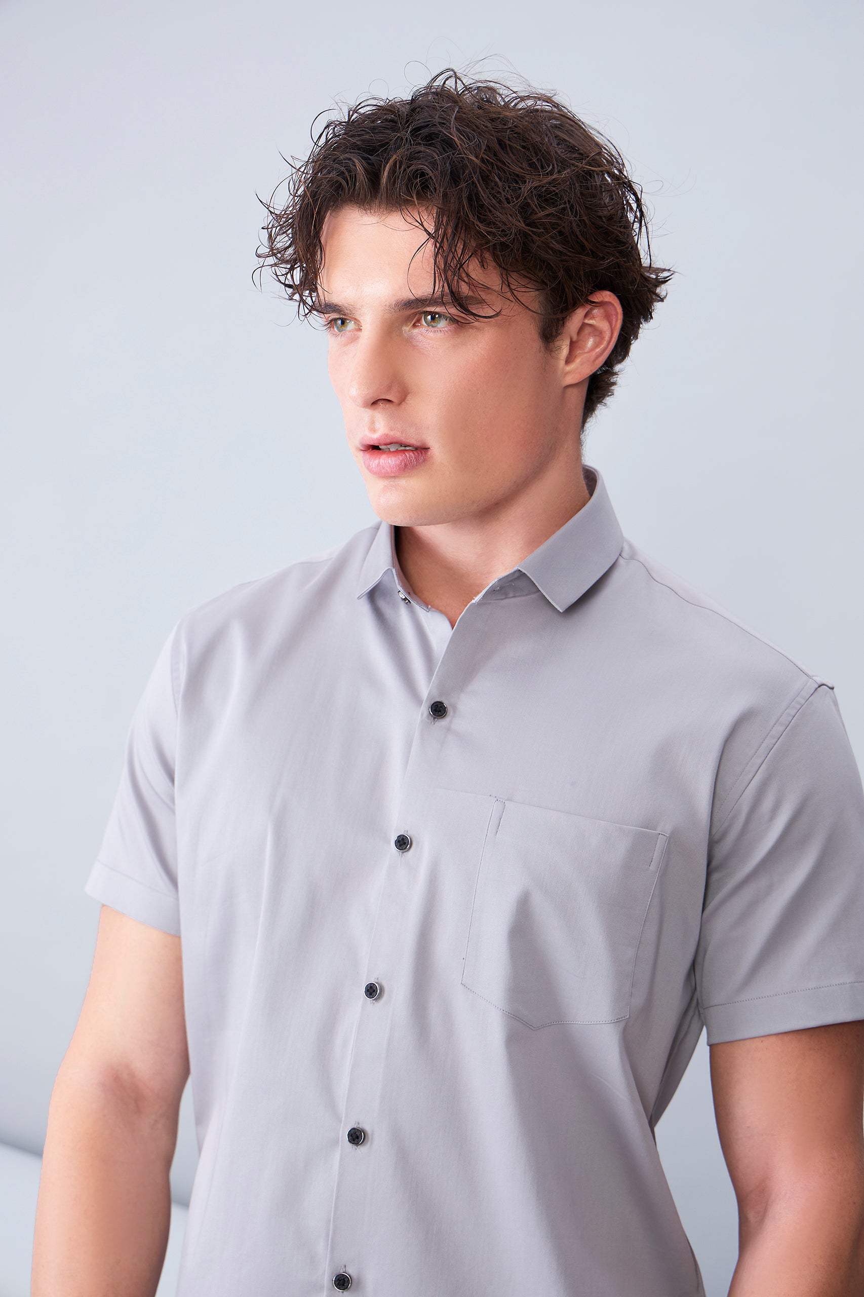 ITALIAN SATIN- GREY (HALF SLEEVE)