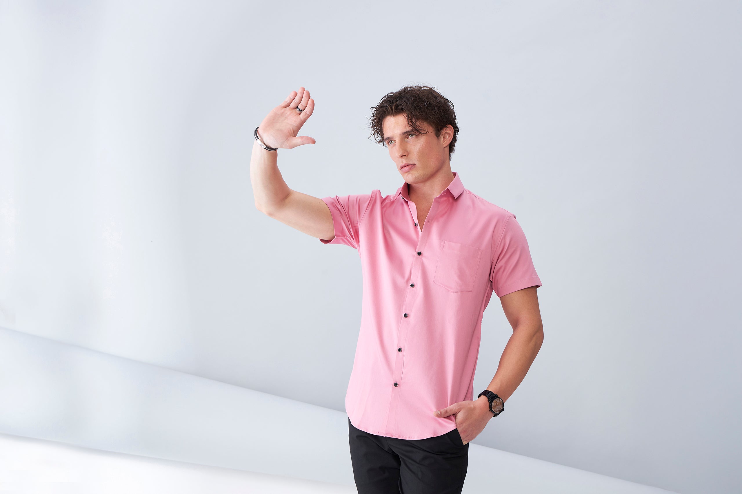 ITALIAN  SATIN- PINK (HALF SLEEVE)