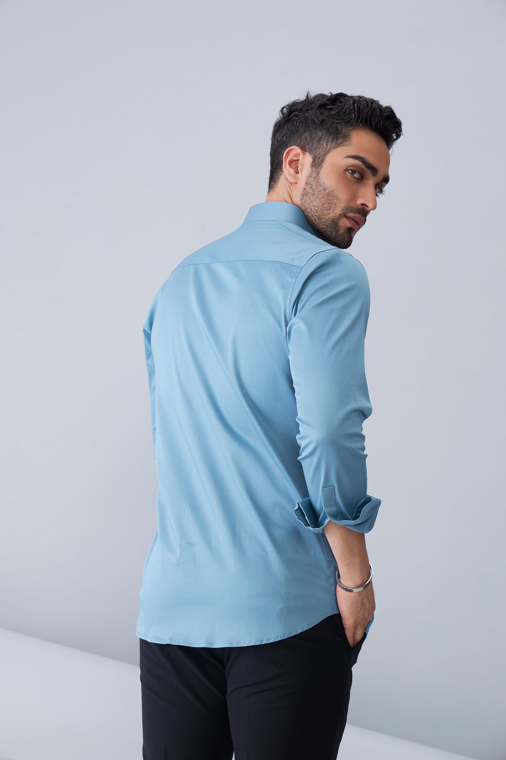 ITALIAN SATIN- DARK BLUE (FULL SLEEVE)