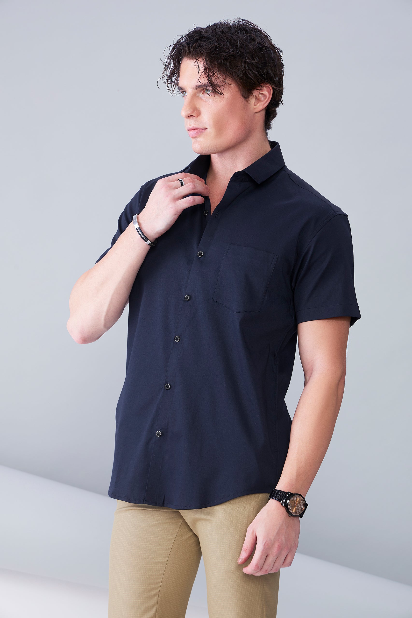 ITALIAN SATIN NAVY