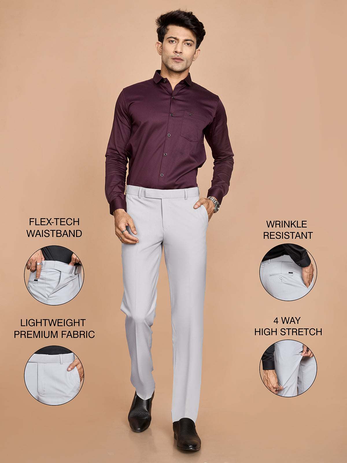 Sam  4 Way Pant-Ice Grey