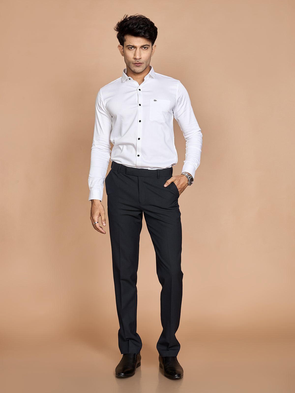 Strip 4 Way Stretch Pant-Navy Blue