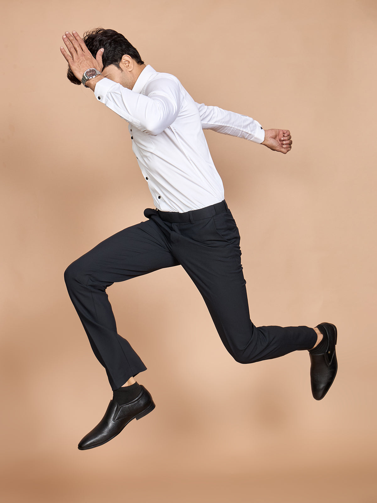 Strip 4 Way Stretch Pant-Navy Blue