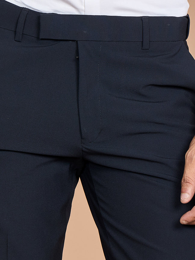 Micro Dobby 4 Way Pant-Navy Blue