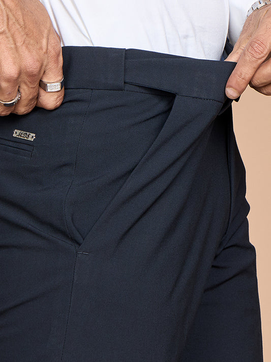 Micro Dobby 4 Way Pant-Navy Blue