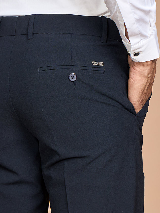 Micro Dobby 4 Way Pant-Navy Blue