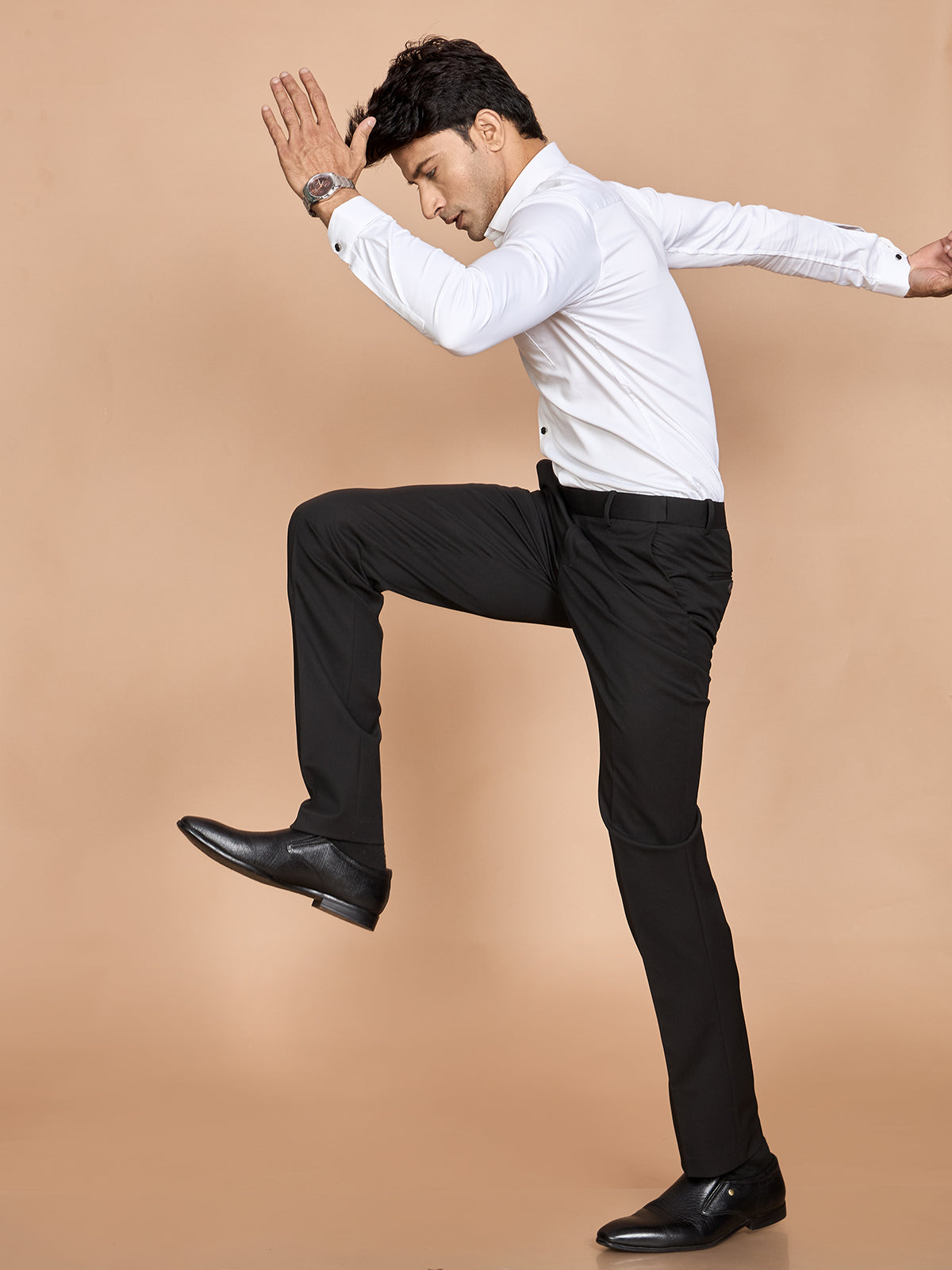 Micro Dobby 4 Way Pant-Black