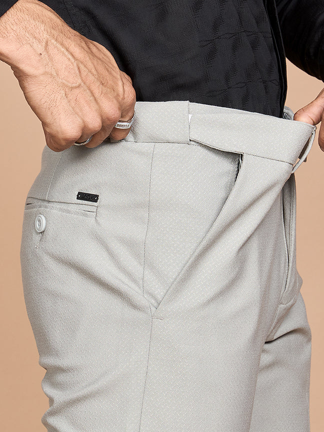 Cross Textured 4 Way Pant-Grey