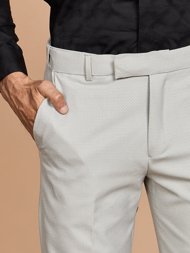 Cross Textured 4 Way Pant-Grey