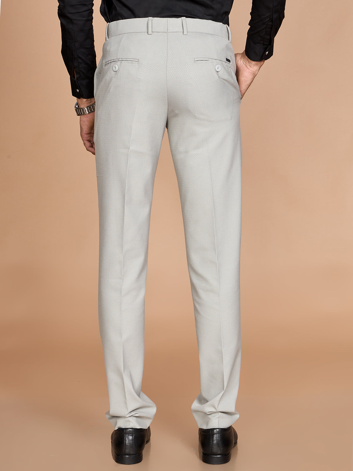 Cross Textured 4 Way Pant-Grey