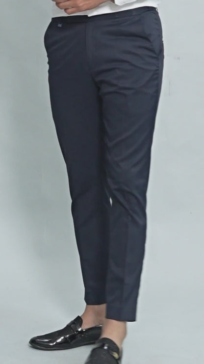 Flexi Waist Dark Grey Formal Pants for Men