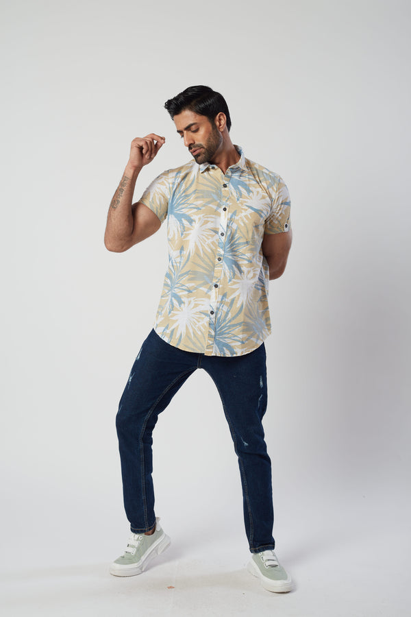 Tropical Holiday Shirt in Yellow Prints