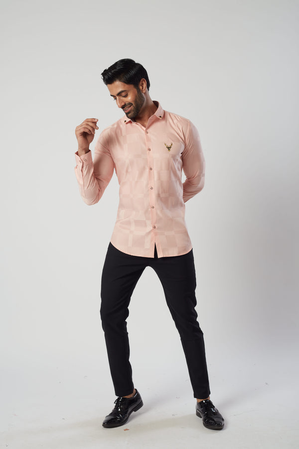 Soft Peach Party Wear Shirt